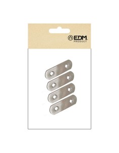 Placa Recta Unión Acero Inox 40 x 16 x 1.5 mm 4 Ud EDM 2