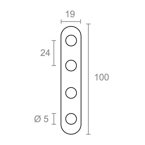 Placa Recta Unión Acero Inox 100 x 19 x 2 mm 4 Ud EDM