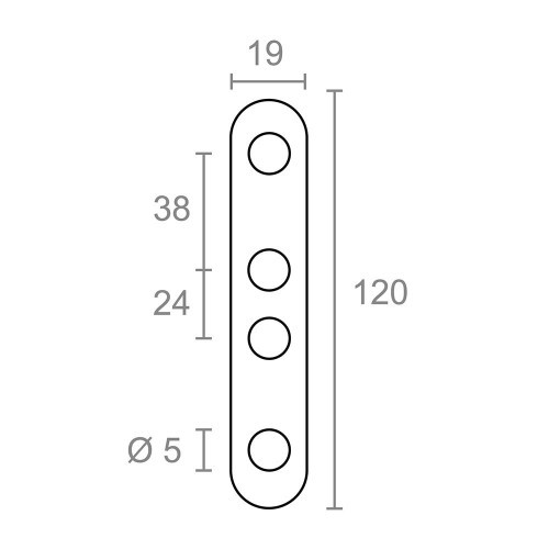Placa Recta Unión Acero Inox 120 x 19 x 2 mm 4 Ud EDM