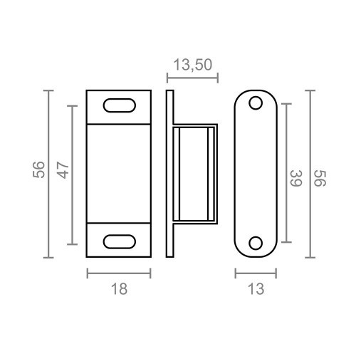 Cierre Magnético 56 x 18 mm Marrón 2 Ud EDM Cierre Magnético 56 x 18 mm Marrón 2 Ud EDM