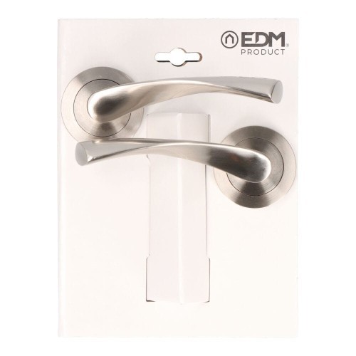 Juego Roseta Aluminio Ø 65 x 120 mm Níquel Satinado EDM Juego Roseta Aluminio Ø 65 x 120 mm Níquel Satinado EDM