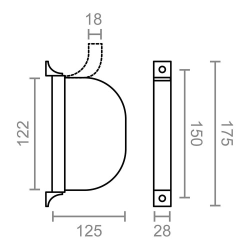 Recogedor Abatible ABS 175x32x120mm Para Cinta 18mm Blanco EDM