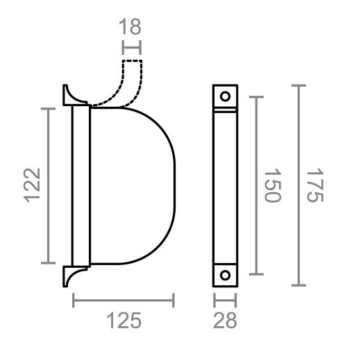 Recogedor Abatible ABS 175x32x120mm 18mm Marfil EDM