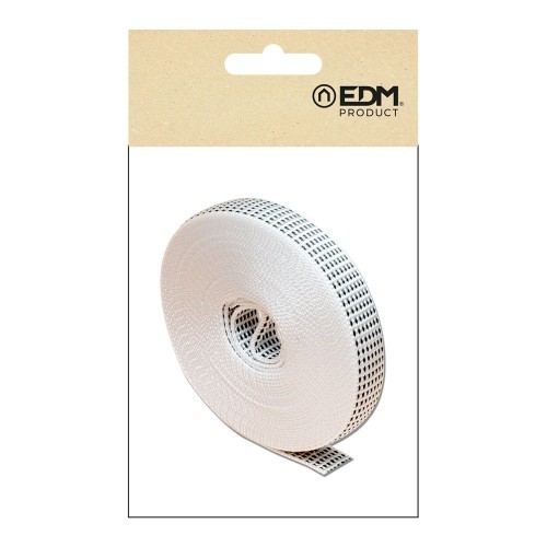 Cinta Persiana Polipropileno 18mmx6m Blanco Moteado Negro EDM