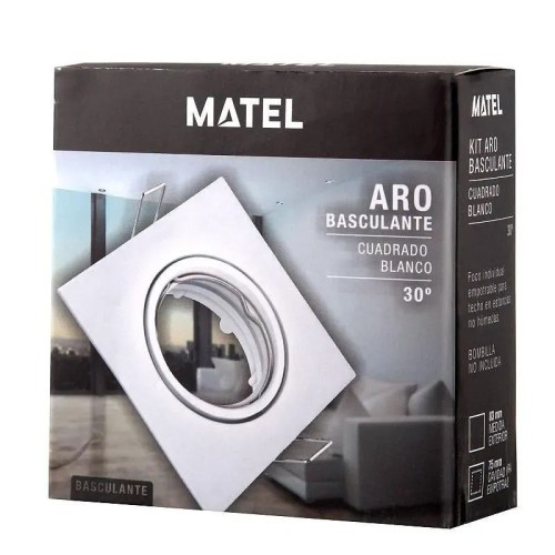 Kit aro basculante cuadrado blanco - 2