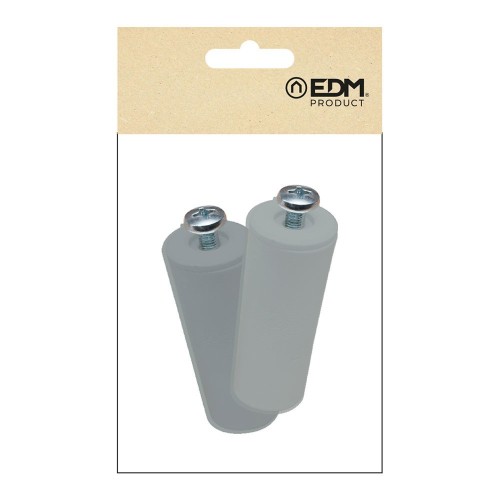 Tope Persiana Enrollable Poliestireno 40x20mm Gris 2 Uds EDM