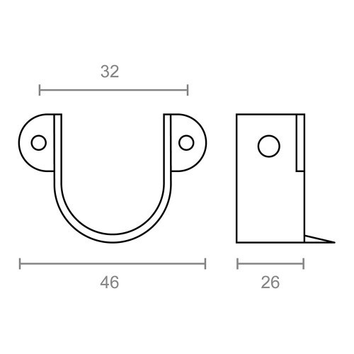 Soporte Pincho Acero Zincado 46x26mm EDM