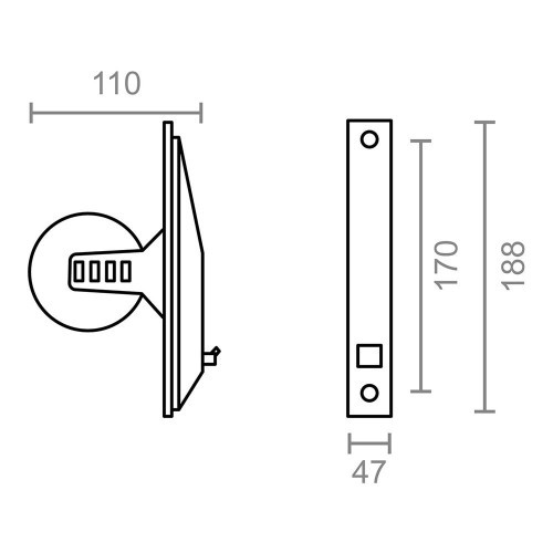 Recogedor Empotrable Acero Zincado 188x47x110mm EDM