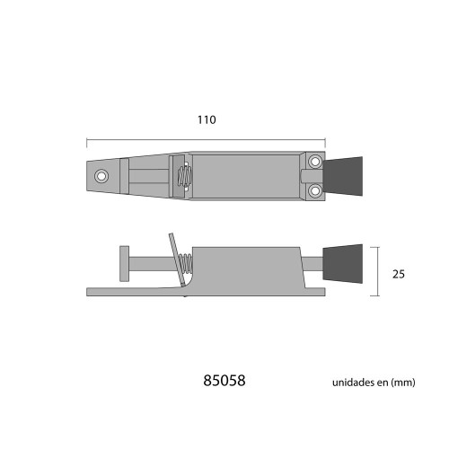 Freno Puerta Acero 120mm Plata EDM