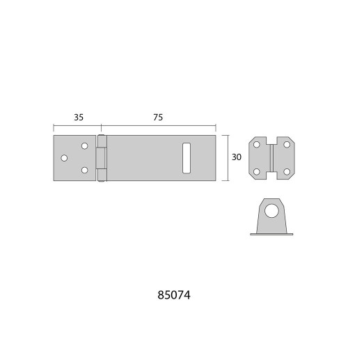 Portacandados Zinc 75mm Cromado Tornillos Incluidos EDM