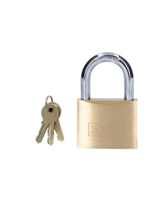 Candado Latón 50x15x40mm Arco 8mm 28x31mm 3 Llaves EDM