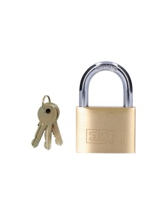 Candado Latón 60x20x46mm Arco 9.5mm 35x36mm 3 Llaves EDM