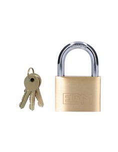 Candado Latón 70x20x48mm Arco 10mm 40x37mm 3 Llaves EDM