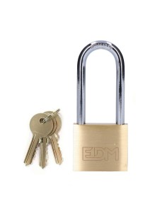 Candado Latón 30x60mm Arco Largo 3 Llaves EDM