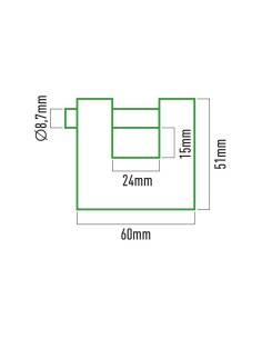 Candado Reforzado Latón 60x16x51mm 3 Llaves EDM 2