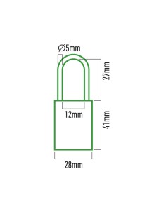 Candado Combinación Latón 28x12x41mm Arco 5mm 12x27mm EDM 2