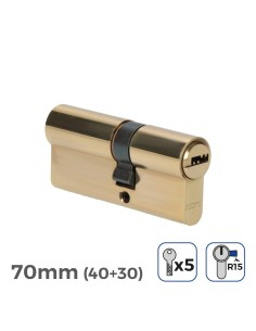 Bombín Latón 70mm 17mm Leva Larga R15 5 Llaves Seguridad EDM