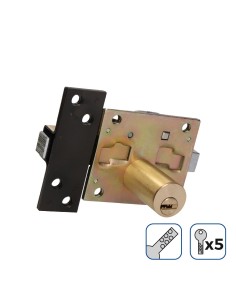 Cerrojo Acero 73x136mm 5 Llaves Seguridad Bronce EDM 2