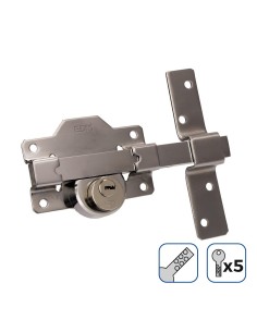 Cerrojo Seguridad Níquel 83x170mm 26mm 5 Llaves EDM