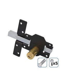 Cerrojo Níquel 83x170mm 26mm 5 Llaves Negro EDM 2