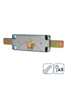 Cerradura Acero 154x59mm 3 Llaves Dorado Persiana EDM