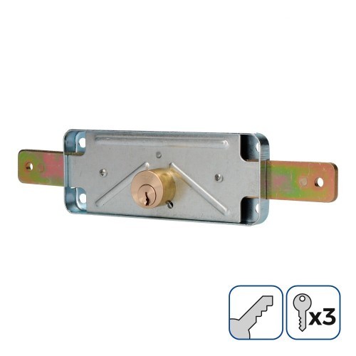 Cerradura Acero 154x59mm 3 Llaves Dorado Persiana EDM