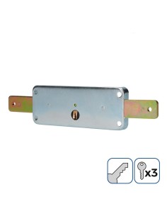 Cerradura Acero 154x59mm 3 Llaves Dorado Persiana EDM 2