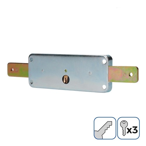 Cerradura Acero 154x59mm 3 Llaves Dorado Persiana EDM