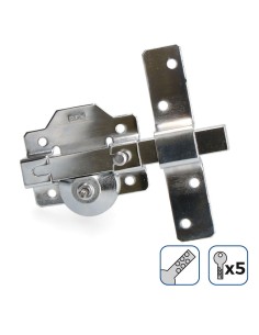 Cerrojo Acero 835x153mm 26mm Níquel 5 Llaves Seguridad EDM