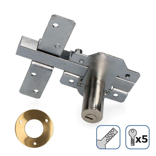 Cerrojo Acero 835x153mm 26mm Níquel 5 Llaves Seguridad EDM