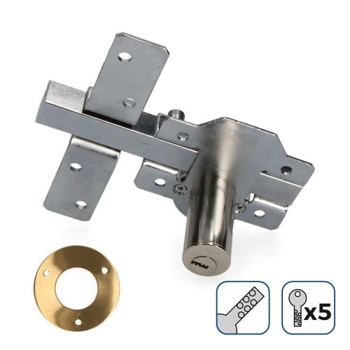 Cerrojo Acero 835x153mm 26mm Níquel 5 Llaves Seguridad EDM