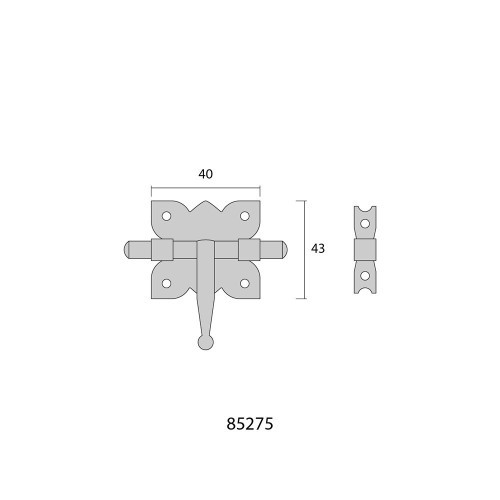 Cerrojo Pasador Acero 40mm Pasador 65mm Negro EDM