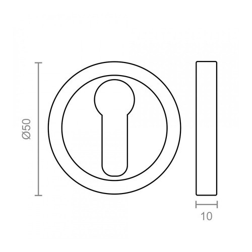 Bocallave Pera Aluminio 50mm 10mm Níquel Satinado EDM
