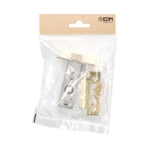 Picaporte Tubular Acero 68x25x57.5mm Latonado Tornillos EDM