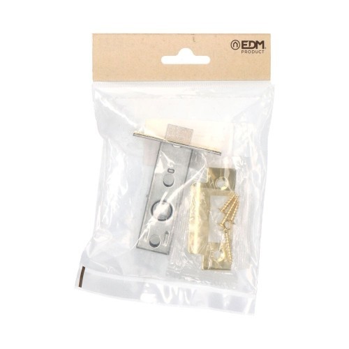 Picaporte Tubular Acero 68x25x57.5mm Latonado Tornillos EDM