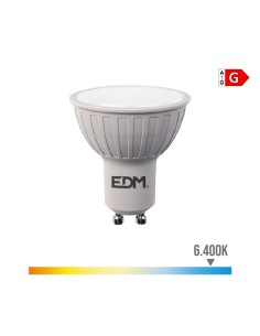 Bombilla Dicroica LED GU10 6W 500lm 6400K Luz Fría Regulable EDM