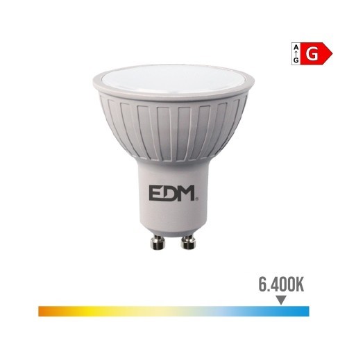 Bombilla Dicroica LED GU10 6W 500lm 6400K Luz Fría Regulable EDM