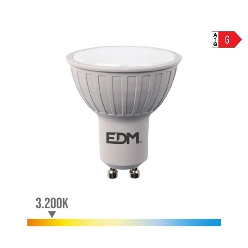 Bombilla Dicroica LED GU10 6W 500lm 3200K Luz Cálida Regulable EDM