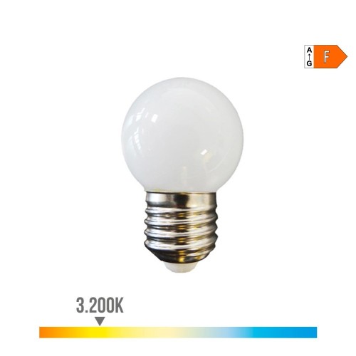 Bombilla LED Esférica E27 1.5W 130lm 3000K Luz Cálida EDM