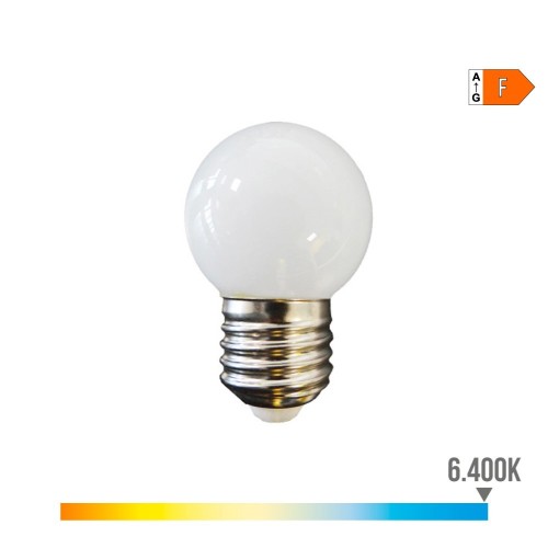 Bombilla LED Esférica E27 1.5W 130lm 6400K Luz Fría EDM