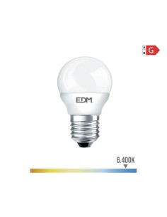 Bombilla LED Esférica E27 5W 400lm 6400K Luz Fría EDM