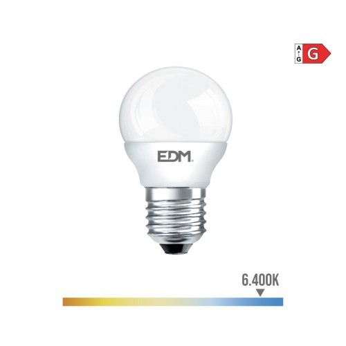 Bombilla LED Esférica E27 5W 400lm 6400K Luz Fría EDM Bombilla LED Esférica E27 5W 400lm 6400K Luz Fría EDM