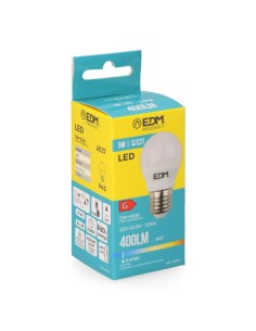Bombilla LED Esférica E27 5W 400lm 6400K Luz Fría EDM 2