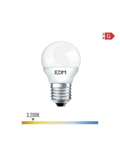 Bombilla LED Esférica E27 5W 400lm 3200K Luz Cálida EDM