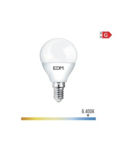 Bombilla LED Esférica E14 5W 400lm 6400K Luz Fría EDM