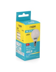 Bombilla LED Esférica E14 5W 400lm 6400K Luz Fría EDM 2