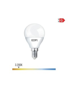 Bombilla LED Esférica E14 5W 400lm 3200K Luz Cálida EDM
