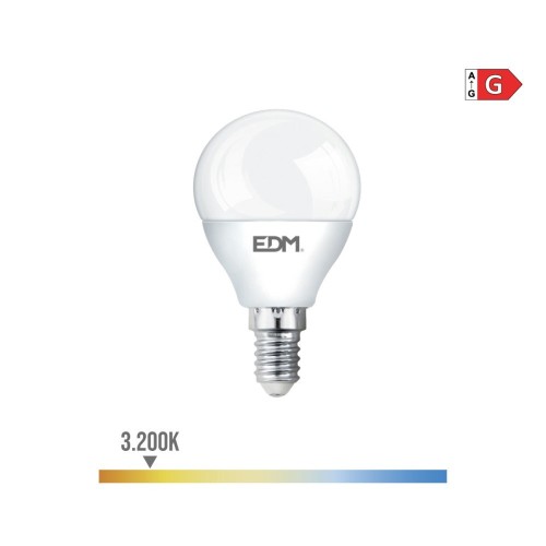 Bombilla LED Esférica E14 5W 400lm 3200K Luz Cálida EDM