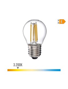 Bombilla LED Esférica Filamento E27 4W 500lm 3200K Luz Cálida EDM