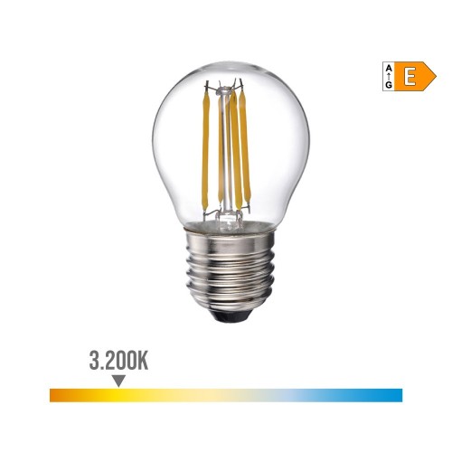 Bombilla LED Esférica Filamento E27 4W 500lm 3200K Luz Cálida EDM